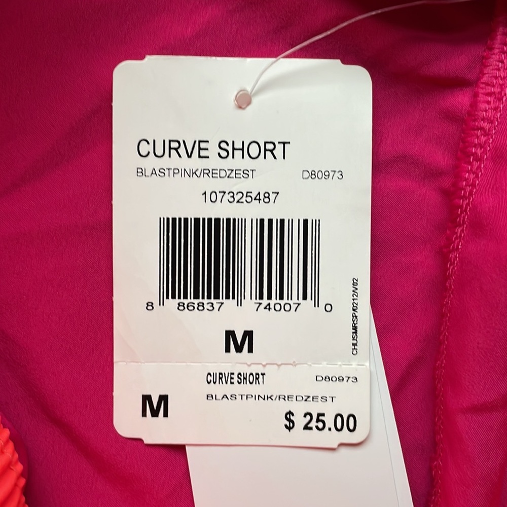 NWT Adidas curve shorts, size medium, blast pink / red zest - Picture 8 of 9